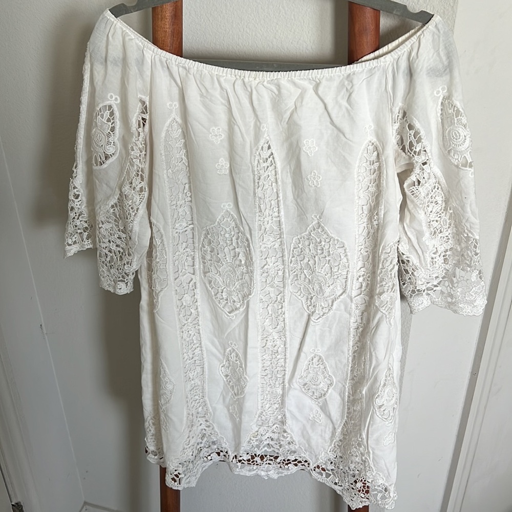 Anthro Staring at Stars Eyelet Shift Dress